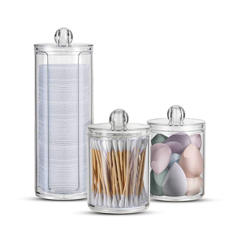 Transparente Bad-Organizer – 3-teiliges Set mit Mehrzweckdeckel aus PP