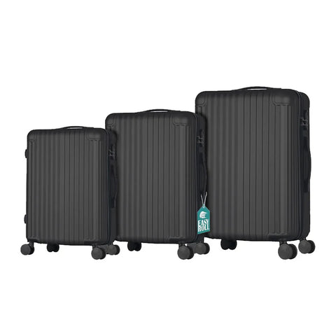 Set 3 Trolley Con Manico Telescopico E Ruote 56/66/76cm Nero