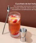 Set Cocktail 6 Pezzi con Supporto in Legno - Shaker e Accessori Bar