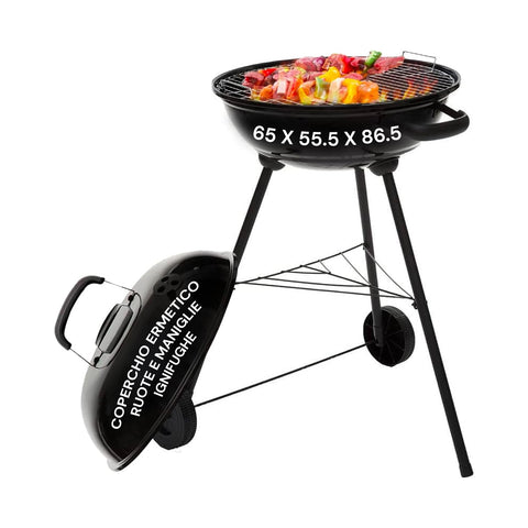 Holzkohlegrill Carmensa mit verchromtem Rost Ø44cm für 6/8 Personen