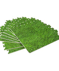 Stuoia Modulare 8 Pezzi 50x50 cm - Tappeto Antiscivolo Effetto Prato per Bambini