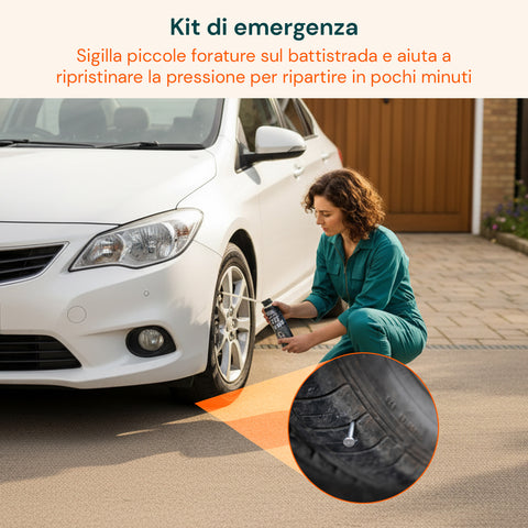 Spray Ripara Pneumatici Rapido 300ml – Sigilla Forature in Pochi Secondi