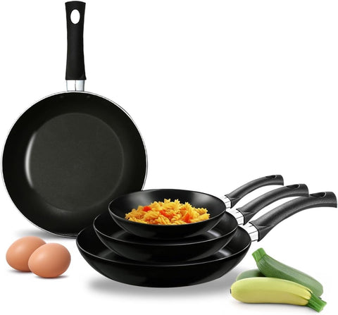 4-teiliges Antihaft-Pfannen-Set mit ergonomischem Soft-Touch-Griff