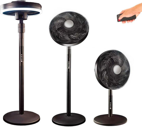 2-in-1 Ventilator, Tisch- und Standventilator, 70W, schwenkbare LED-Leuchte und 4 Geschwindigkeitsstufen