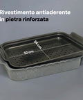 Rostiera Doppia Con Spiedini Effetto Pietra