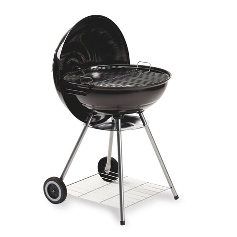 BBQ Grill Freetime 45cm aus schwarzem Stahl mit Rollen