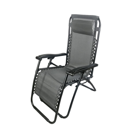 Sdraio Siesta Multiposizione Grigio In Acciaio Nero Con Textilene