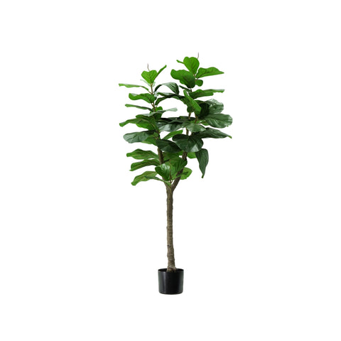 Ficus Lyrata Kunstpflanze aus Polyethylen mit 60 Blättern und Moostopf 130cm