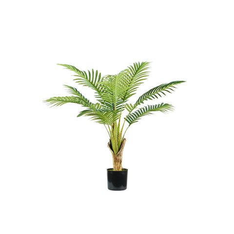 Areca-Palme aus Polyethylen mit 9 Blättern und Moostopf, 90cm