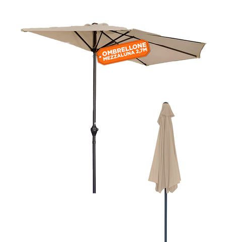 Halbrund-Wandschirm 2,7x2,3m aus Aluminium und Polyester