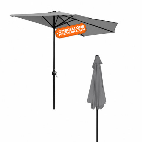 Ombrellone Parete Mezzaluna 2,7x2,3m in Alluminio e Poliestere