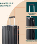 Set 3 Trolley 56/66/76cm Nero in ABS