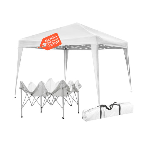Faltpavillon 3x3 m Wasserdicht mit Tasche und Gewichten Inbegriffen