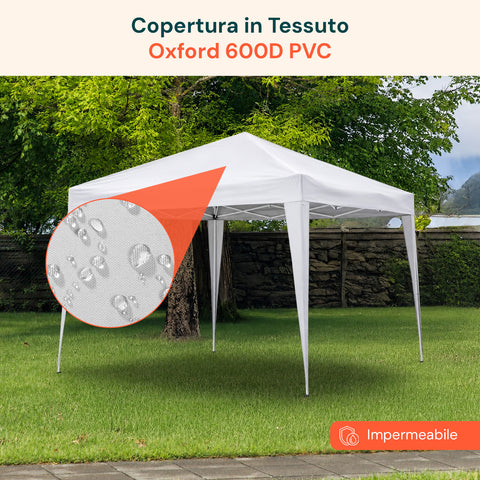 Gazebo Richiudibile 3x3 m Impermeabile con Borsa e Pesi Inclusi