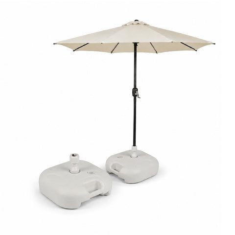 Garten-Sonnenschirmständer 20L aus PP – mit Wasser oder Sand befüllbarer Standfuß – für Stangen ø22-32mm und Sonnenschirme bis 2,2m – Maße 44x44x14cm – Einfache Montage und Reinigung
