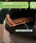 Set Tavolo e 2 Panche Pieghevoli da Giardino 120cm / 180cm in Legno con Struttura in Ferro e Foro Ombrellone 5cm – Portata Tavolo 200kg
