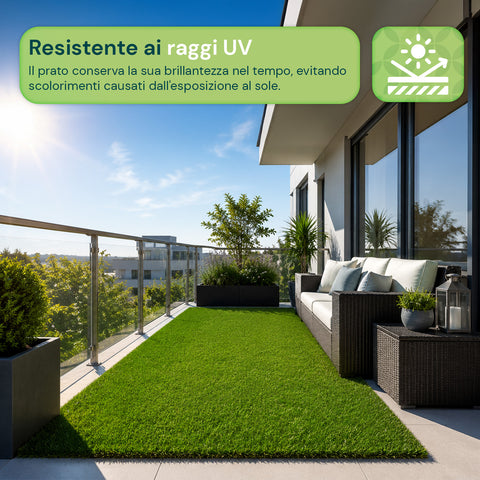 Prato Sintetico 1x3m - Erba Artificiale per Giardino e Balcone