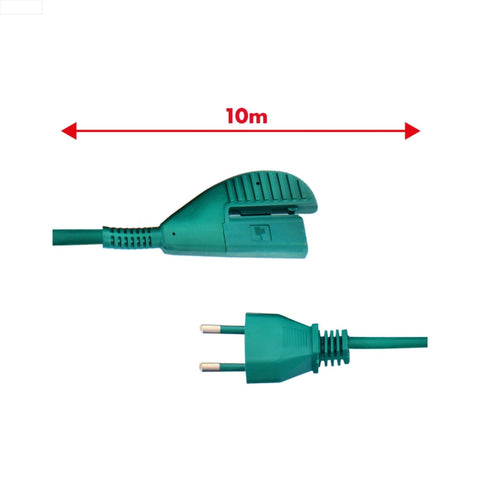 Netzkabel VK135/136 – kompatibles Ersatzteil, 10 m, Grün mit Stecker