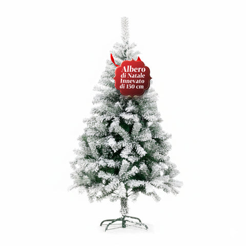 Beschneiter Weihnachtsbaum mit dichten Zweigen und Metallfuß – 150/180/210 cm