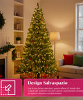 Albero di Natale Realistico Verde 210 cm e 631 Rami – Stile Tradizionale