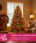Albero di Natale Realistico Verde 210 cm e 631 Rami – Stile Tradizionale