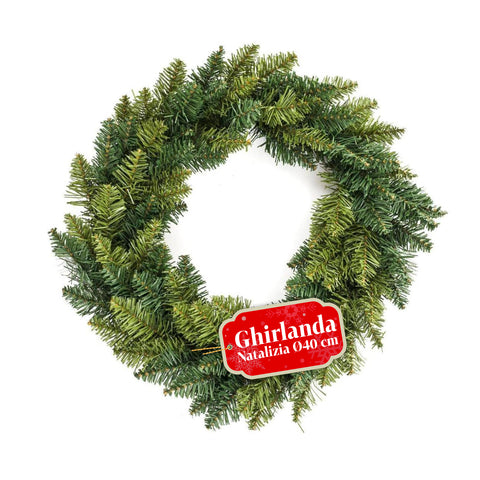 Grüne Weihnachtsgirlande Ø40 cm – Dichte Struktur mit natürlicher Oberfläche