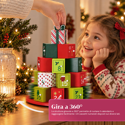 Adventskalender – Baumversion mit Schubladen oder Häuschen mit Aufklebern