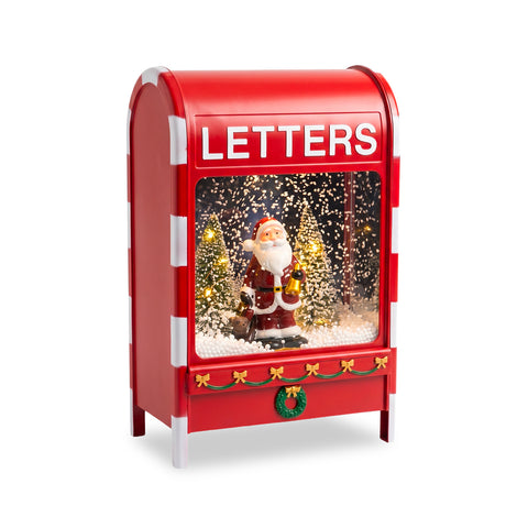 Weihnachtsbriefkasten mit Weihnachtsmann – LED, Musik und Schneeeffekt