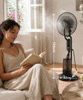 Ventilatore A Piantana Con Nebulizzatore 75W - 3 Velocità e Telecomando