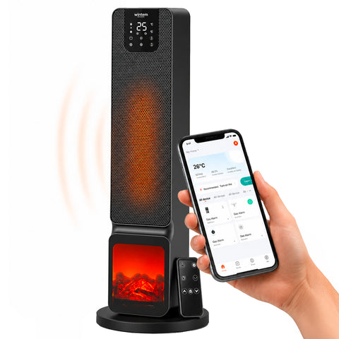 Elektrische Smart-Heizung 2000W mit Tuya APP, LED-Display, ECO-Funktion und Timer