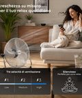 Ventilatore da Terra ø 40cm – Inclinabile, Potenza 65W e Pale in Metallo