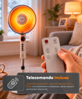 Stufa a Parabola Flux 1100W al Carbonio con Telecomando e Timer