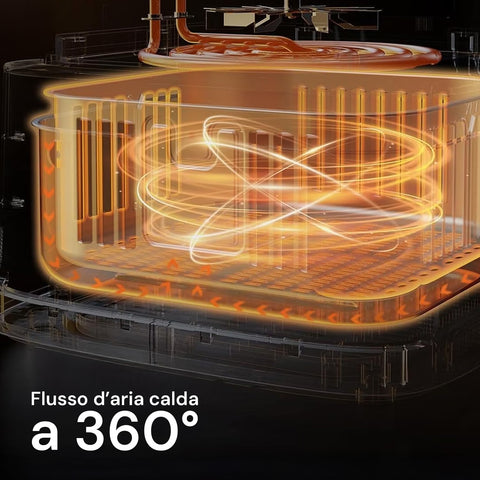 Friggitrice ad Aria 4,5L con Display LED Touch e 7 Programmi di Cottura 1400W