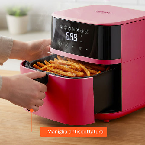 Friggitrice ad Aria 4,5L con Display LED Touch e 7 Programmi di Cottura 1400W