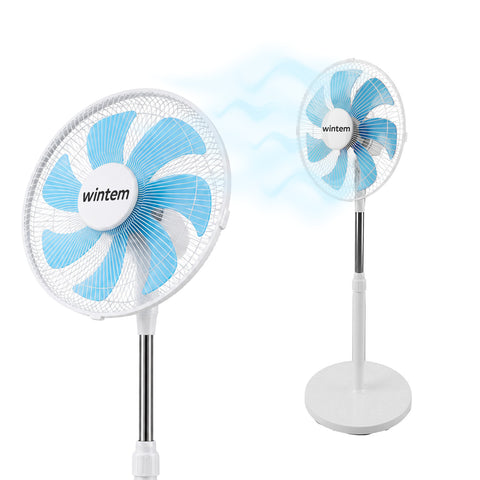 Standventilator 40W mit 7 PP-Flügeln, 3 Geschwindigkeiten, Höhenverstellbar 80-100cm – 60° Horizontale Oszillation und 45° Neigung