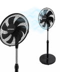 Ventilatore a Piantana 40W con 7 Pale in PP, 3 Velocità, Altezza Regolabile 80-100cm – Oscillazione Orizzontale 60° e Inclinazione 45°