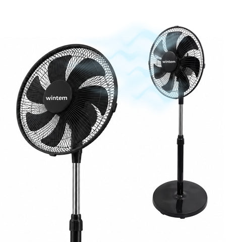 Ventilatore a Piantana 40W con 7 Pale, 3 Velocità, Altezza Regolabile 80-100cm