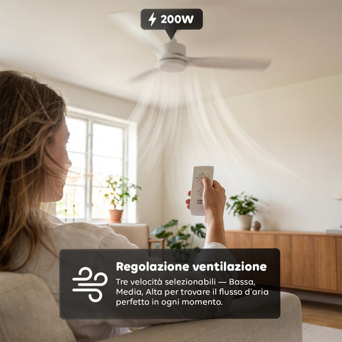 Device Trasmettitore e Ricevitore per Ventilatore da Soffitto con Telecomando – Controllo Luce, Timer e 3 Velocità – Universale ad Alta Efficienza – Risparmio Energetico e Avviamento Immediato