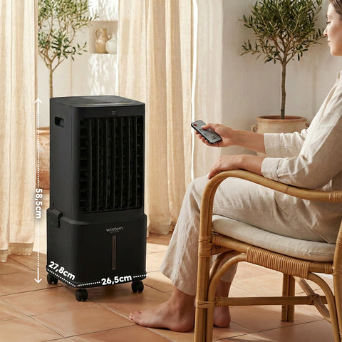 Raffrescatore Evaporativo 8,5L con Telecomando – Display LED Touch, 3 Velocità, Timer 7h e 80W