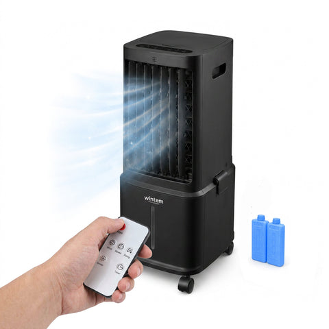 Verdunstungskühler 8,5L mit Fernbedienung – LED-Touch-Display, 3 Geschwindigkeiten, 7h-Timer und 80W
