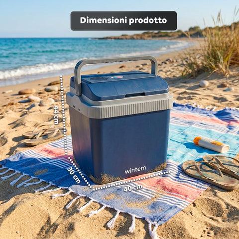 Borsa Frigo Elettrica 24L Caldo/Freddo – Rinfresca fino a -18°C sotto Ambiente e Riscalda fino a 65°C (40/50W)
