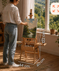 Cavalletto da Pittore in Faggio 122x44x40 cm con Altezza Regolabile