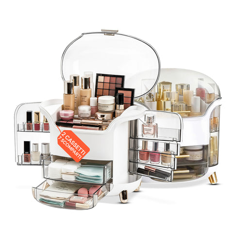 Gestufter Make-up-Organizer mit Neigung – Modernes und funktionales Design in 2 Farben