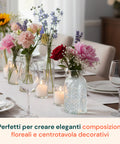 Set 15 Vasetti in Vetro Trasparente per Fiori e Centrotavola Varie Forme e Misure
