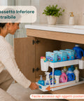 Organizer Multiuso 40x21,5x37cm con Ripiani e Accessori Inclusi