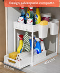 Organizer Multiuso 40x21,5x37cm con Ripiani e Accessori Inclusi