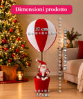 Decorazione Natalizia da Interno – Mongolfiera con Babbo Natale e Dettagli Festivi