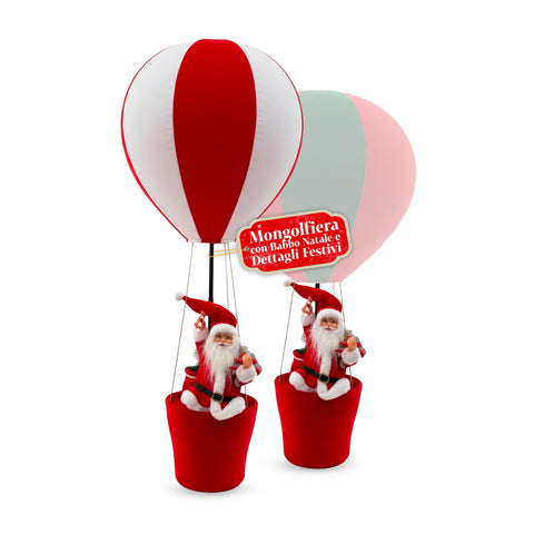 Weihnachtsdekoration für Innenräume – Heißluftballon mit Weihnachtsmann und festlichen Details