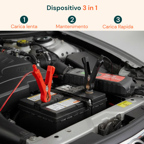 Caricabatteria Lcd 3 Funzioni Per Batterie Di Piombo 6-12v