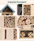 Casa per Insetti da Giardino in Legno di Bambù – 6 Scomparti